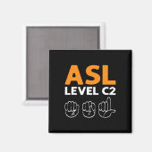 ASL - Niveau C2. ASL Bewustzijn Handgebarentaal D Magneet (Voorkant / Achterkant)