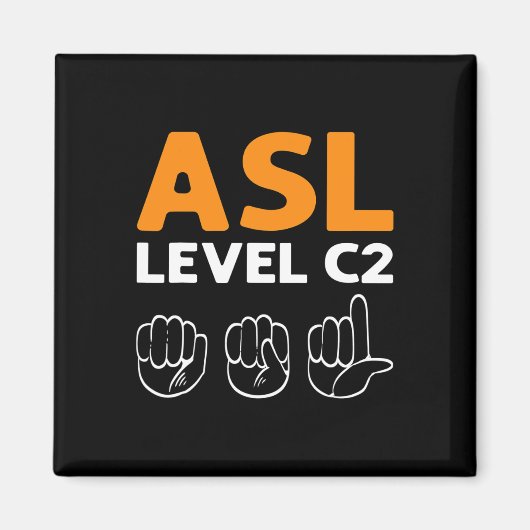 ASL - Niveau C2. ASL Bewustzijn Handgebarentaal D Magneet (Voorkant)