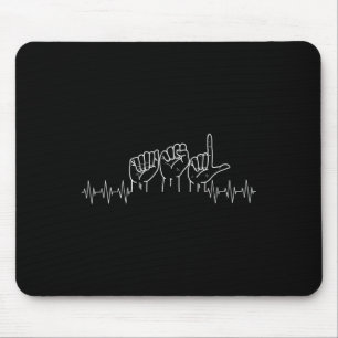 ASL-ontwerp voor ASL Lover Deaf Day Awareness Muismat