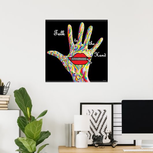 ASL praat met de hand! Poster (Thuiskantoor)