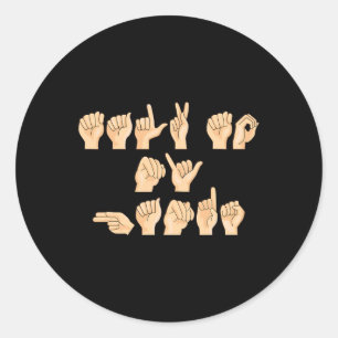 ASL Praat met mijn Handen Amerikaanse Gebarentaal Ronde Sticker