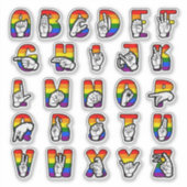 ASL Pride Alfabet Sticker (Voorkant)