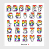 ASL Pride Alfabet Sticker (Vel)