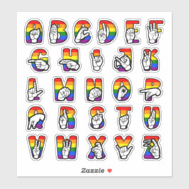 ASL Pride Alphabet Sticker