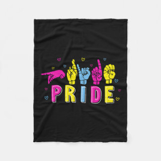 ASL Pride Pan Rainbow Gebarentaal Doof Bewustzijn Fleece Deken