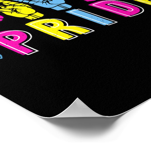 ASL Pride Pan Rainbow Gebarentaal Doof Bewustzijn Poster (Hoek)