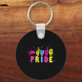ASL Pride Pan Rainbow Gebarentaal Doof Bewustzijn Sleutelhanger (Voorkant)