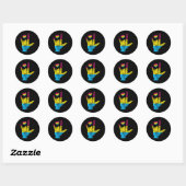 ASL Pride Panual Gehoorverlies Doof Bewustzijn Maa Ronde Sticker (Vel)