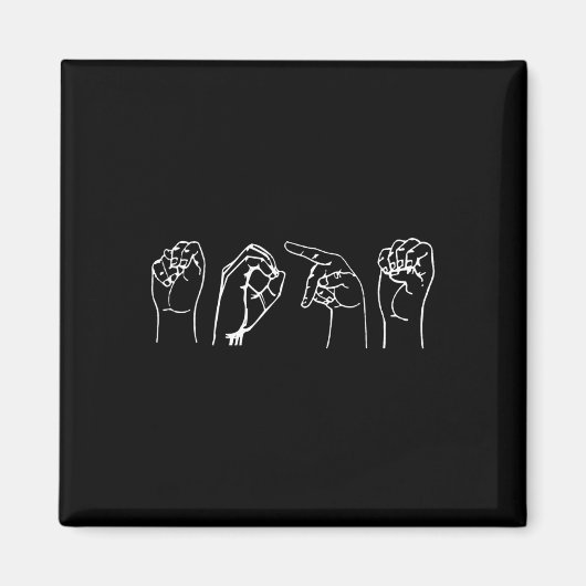 ASL Pro Deaf Awareness Gebarentaal Tolk G Magneet (Voorkant)