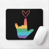 ASL Rainbow Love Symbol Deaf Muismat (Met muis)