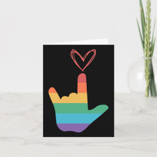 ASL Rainbow Love Symbool Doof Kaart