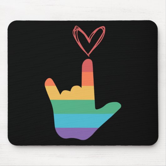 Asl Regenboog Liefde Symbool Dove Muismat (Voorkant)