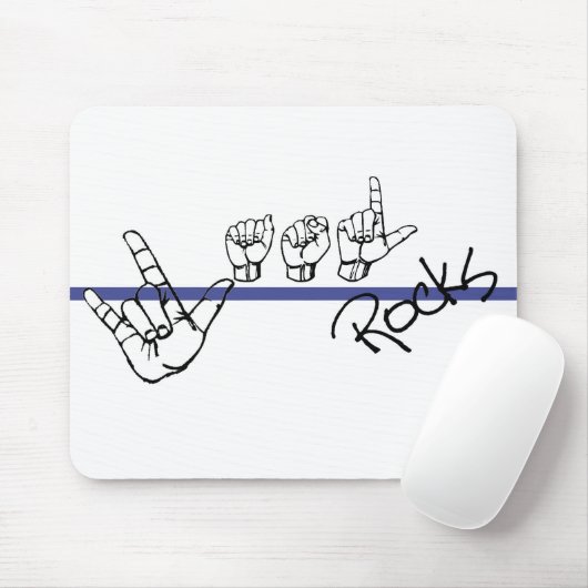 ASL Rocks Muismat blk en blauw (Met muis)