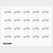 ASL Rocks Zwart en Blauw Ronde Sticker (Vel)