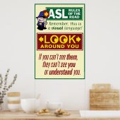 ASL Rules of the Road. Een poster. Poster (Keuken)