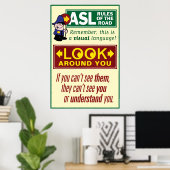 ASL Rules of the Road. Een poster. Poster (Thuiskantoor)