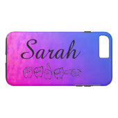 ASL Sarah Blue en Paarse Shades Abstract Case-Mate iPhone Case (Achterkant (Horizontaal))