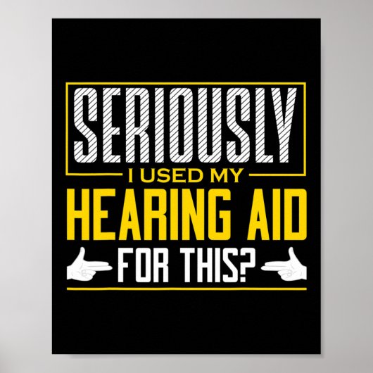 ASL Serious Hearing Aid Sign Language Deaf Aware Poster (Voorkant)
