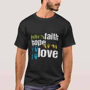 ASL Shirt Geloof Hoop Liefde Kleurrijke Amerikaans