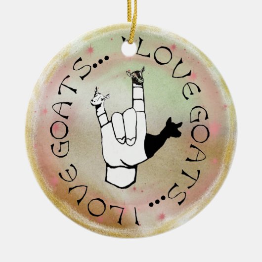 ASL SIGN I LIVE GOATS CHRISTMAS ORNAMENT (Voorkant)