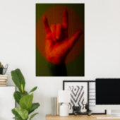 ASL Sign I Love You Poster (Thuiskantoor)