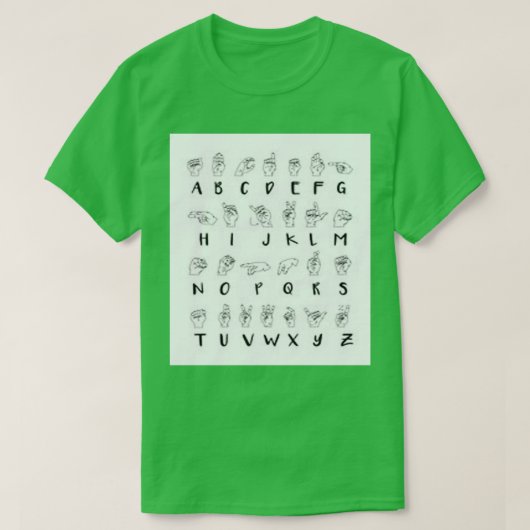 ASL Sign Language Alphabet T-shirt (Design voorkant)