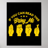 Asl Sign Language Bring Me Beer Deaf 1  Poster (Voorkant)