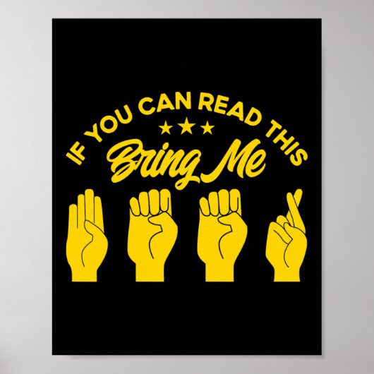 Asl Sign Language Bring Me Beer Deaf 1  Poster (Voorkant)