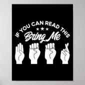 Asl Sign Language Bring Me Beer Deaf Poster (Voorkant)