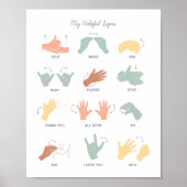 ASL Sign Language Chart for Kids Print (Voorkant)