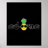 Asl Sign Language Clothes Beach Deaf Signing Aware Poster (Voorkant)