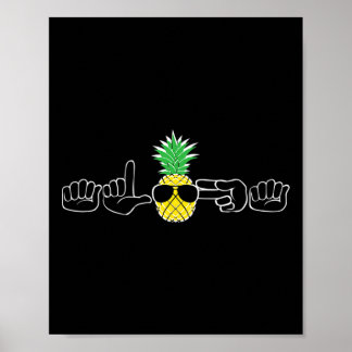 Asl Sign Language Clothes Beach Deaf Signing Aware Poster
