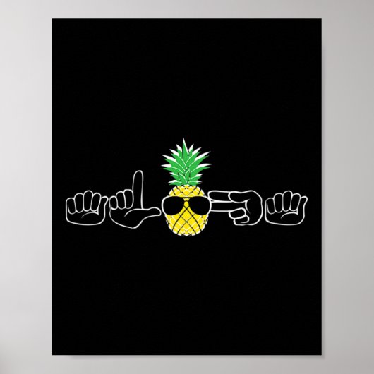 Asl Sign Language Clothes Beach Deaf Signing Aware Poster (Voorkant)