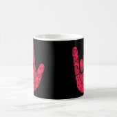 Asl Sign Language I Love You Hand Sign Raglan Koffiemok (Center)