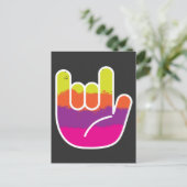 ASL Sign Language I Love You Tie Dye Briefkaart (Staand voorkant)