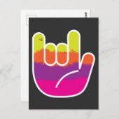 ASL Sign Language I Love You Tie Dye Briefkaart (Voorkant / Achterkant)