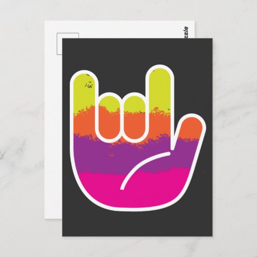 ASL Sign Language I Love You Tie Dye Briefkaart (Voorkant / Achterkant)