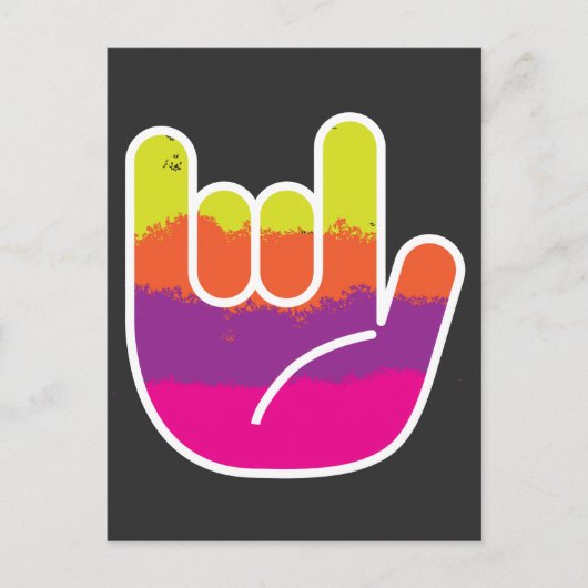 ASL Sign Language I Love You Tie Dye Briefkaart (Voorkant)
