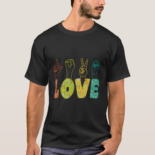 ASL Sign Language I Loves You American Sign Langua T-shirt (Voorkant)
