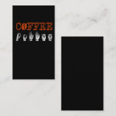 ASL Sign Language Interpreter Coffee Lover Visitekaartje (Voorkant / Achterkant)