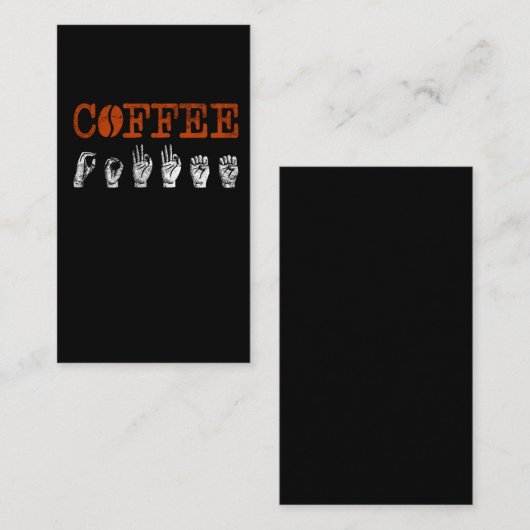 ASL Sign Language Interpreter Coffee Lover Visitekaartje (Voorkant / Achterkant)