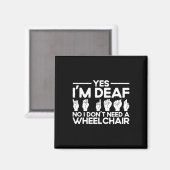 ASL Sign Language Ja Ik ben doof Magneet (Voorkant / Achterkant)