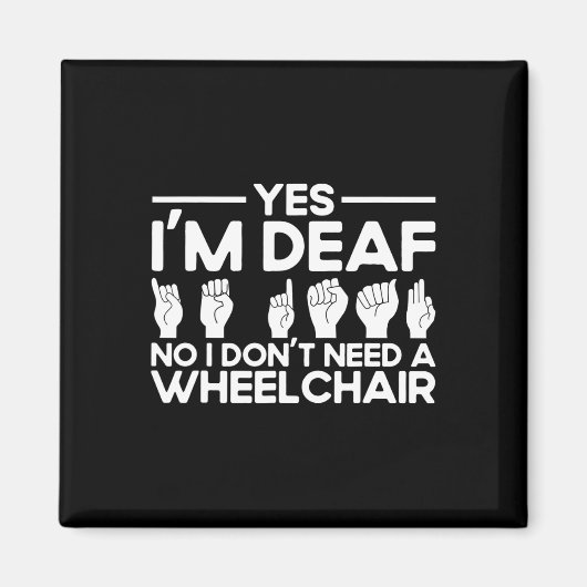 ASL Sign Language Ja Ik ben doof Magneet (Voorkant)