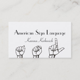 ASL Sign Language Translator Visitekaartje