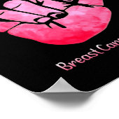 ASL Sign Love Borstkanker Bewustzijn Roze Lint Poster (Hoek)