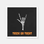 ASL Skeleton ILY Hand -Trick or treat! Servet (Voorkant)