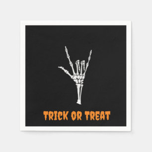 ASL Skeleton ILY Hand -Trick or treat! Servet