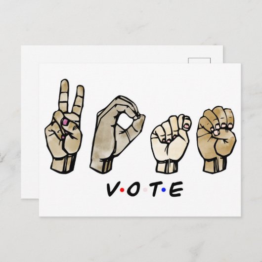 ASL-stemming Uitnodiging Briefkaart (Voorkant / Achterkant)