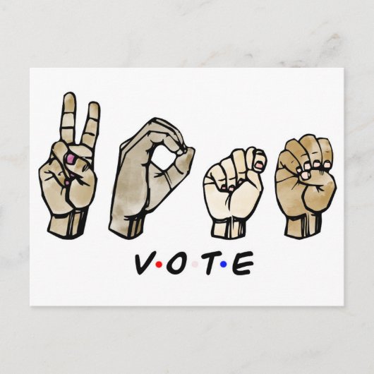 ASL-stemming Uitnodiging Briefkaart (Voorkant)