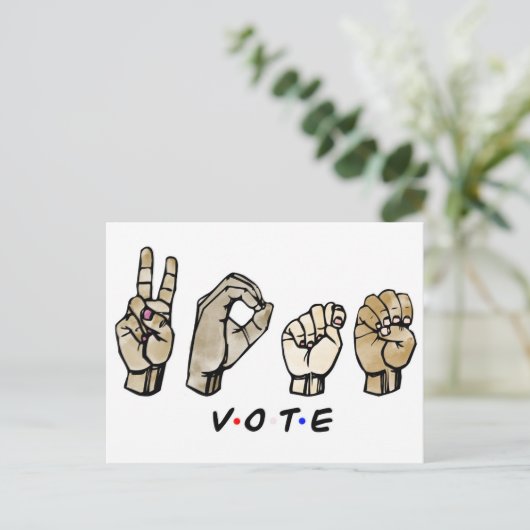 ASL-stemming Uitnodiging Briefkaart (Staand voorkant)